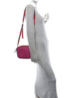 Dollar Calfskin Bi-Color Small Soho Disco Bag New Rosette Hibiscus Red