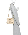 Lambskin Quilted Medium CHNL 19 Flap Light Beige