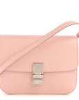 Smooth Calfskin Medium Classic Box Flap Bag Pink