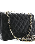 Lambskin Quilted Small Double Flap Black