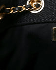 Washed Denim Quilted Mini CHNL 25 Handbag Black