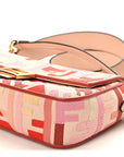 Canvas Vitello King FF Embroidered Baguette Rosa Quarzo Bloody Mary Multicolor