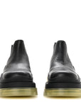 Calfskin The Tire Cropped Chelsea Short Boots 37 Black Transparent