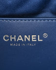 Washed Denim Quilted Mini CHNL 25 Handbag Blue