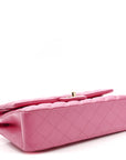 Caviar Quilted Medium Double Flap Pink
