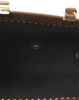 Paglia Pequin Vitello King Woven Medium FNDI Sunshine Shopper Tote Naturale Gianduia