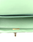 Lambskin Quilted Mini Rectangular Flap Green