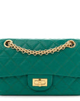 Aged Calfskin Quilted 2.55 Reissue Mini Flap Green