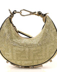 Crystal Vitello Laminato Suede FF Nano FNDIgraphy Hobo Bag Platino