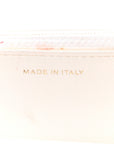 Shiny Crumpled Calfskin Quilted CHNL 19 Wallet On Chain WOC White
