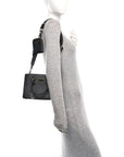 Saffiano Lux Micro Galleria Shoulder Bag Black