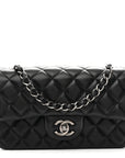 Lambskin Quilted Mini Rectangular Flap Black