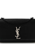 Grain De Poudre Medium Classic Monogram Kate Satchel Black White