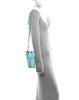 Calfskin Elephant Pouch Crossbody Bag Light Blue