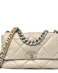 Lambskin Quilted Large CHNL 19 Flap Grey