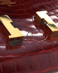 Shiny Alligator Constance Long Wallet Rouge Vif