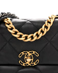 Lambskin Quilted Medium CHNL 19 Flap Black