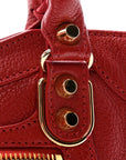 Chevre Gold Metallic Edge Hardware Mini City Rouge Groseille