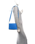 Grained Calfskin Embossed Car Flap Bag Petroleum Blue