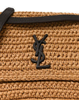 Raffia Calfskin Monogram Medium Niki Chain Satchel Natural