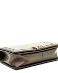 Iridescent Goatskin Quilted New Medium Boy Flap Bronze