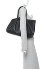 Calfskin Intrecciato Pinacoteca Reversible Tote Black Fondant
