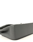 Caviar Quilted Jumbo Double Flap Grey
