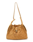 Suede Quilted Small CHNL 25 Handbag Beige