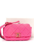 Jersey Quilted CHNL 19 Waist Bag Pink