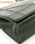 Ceramic Effect Deerskin Large D1ORama Flap Bag Malachite Green