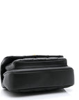 Calfskin Quilted Top Handle Flap Black