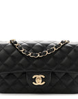 Lambskin Quilted Mini Rectangular Flap Black