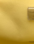 Lambskin Quilted Mini Square Flap Yellow