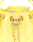 Caviar Quilted Mini CHNL 25 Handbag Light Yellow