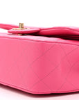 Caviar Quilted Medium Double Flap Pink