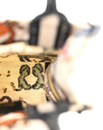 Canvas Embroidered Pixel Zodiac Mini Book Tote Phone Bag Latte Multicolor