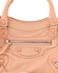 Matte Goatskin Rubber Covered Classic Hardware Mini City Rose Poudre