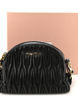 Nappa Matelasse Dome Crossbody Black