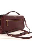 Smooth Calfskin Small Bel Air Clutch On Strap Dark Burgundy