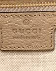 GG Supreme Monogram Textured Dollar Calfskin Web Medium Ophidia Shopping Tote Beige Mystic White Oatmeal