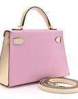 Epsom Horseshoe Mini Kelly Sellier 20 Mauve Sylvestre Craie