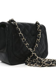 Lambskin Quilted Mini Square Flap Black