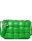 Nappa Maxi Intreccio Padded Cassette Crossbody Bag Parakeet