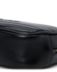 Calfskin Matelasse Monochrome Monogram Mini Lou Camera Bag Black