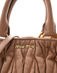 Nappa Matelasse Bauletto Top Handle Bowler Cammeo