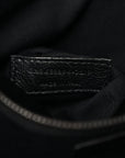 Crinkled Calfskin Matelasse Monogram Medium Niki Chain Satchel Black