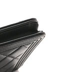 Lambskin Quilted Boy Wallet On Chain WOC Black