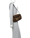 Shearling Vitello Dolce Macro FF 1974 Baguette Tobacco Black