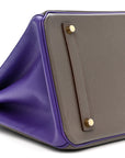 Epsom Bi-Color Horseshoe Birkin 35 Etain Crocus
