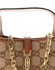 New Canvas Charisma Calfskin Crystal GG Monogram Mini Jackie 1961 Hobo Camel Ebony
